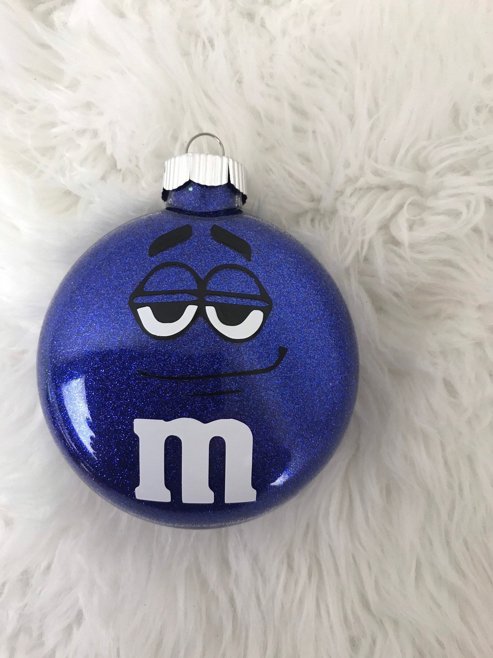 M&M ornaments GLASS set of 6 / Christmas tree ornaments Candy Etsy
