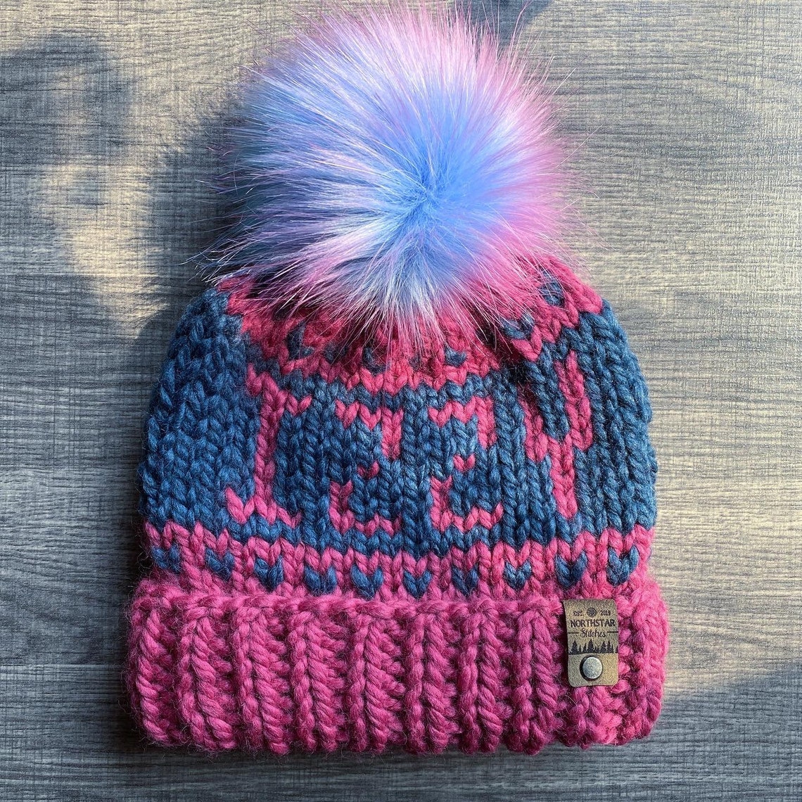 Custom Knit name Beanie Fair Isle Knitting Personalized Etsy