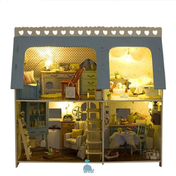 DIY Handcrafted Miniature Project Wooden Dolls House Coast Villa 1//24 Scale