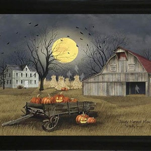 Spooky Harvest Moon - Framed Art By Billy Jacobs