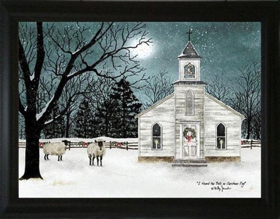 LUXEYARD I Heard The Bells On Christmas Billy Jacobs Ready To Hang Framed Print Black Frame