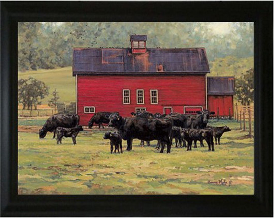 By the Red Barn Framed Art by Bonnie Mohr Etsy