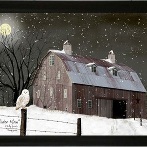 Winter Moon  - Framed Art By Billy Jacobs "NEW RELEASE"