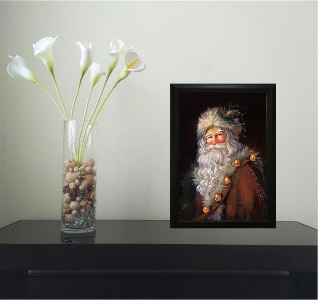 Woodland Santa Framed Art by Susan Cormish Etsy