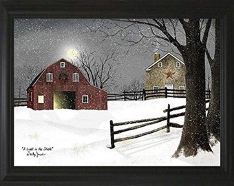 A Light In the Stable - Framed Art By billy Jacobs