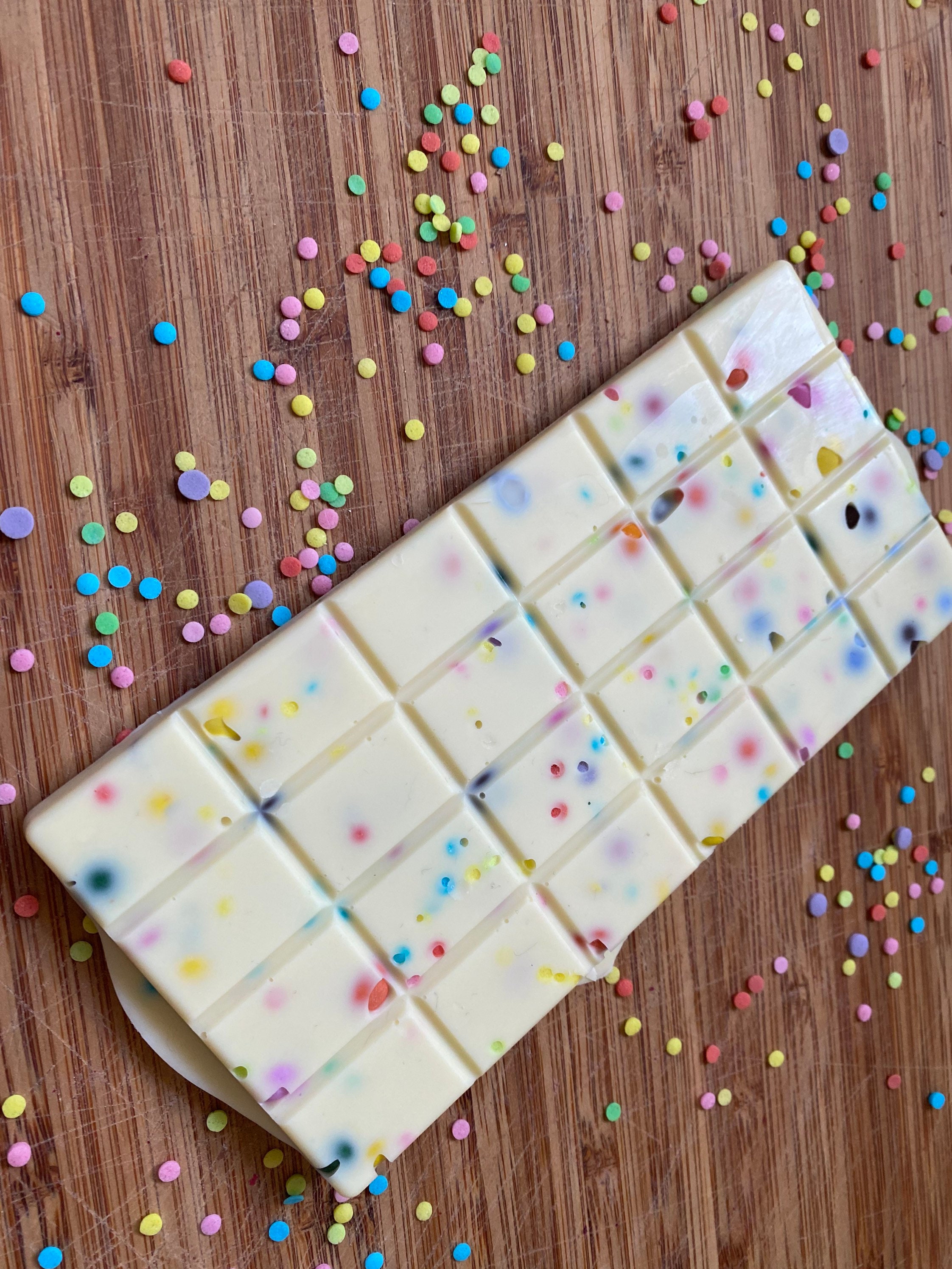 White chocolate with smarties and sprinkles Etsy