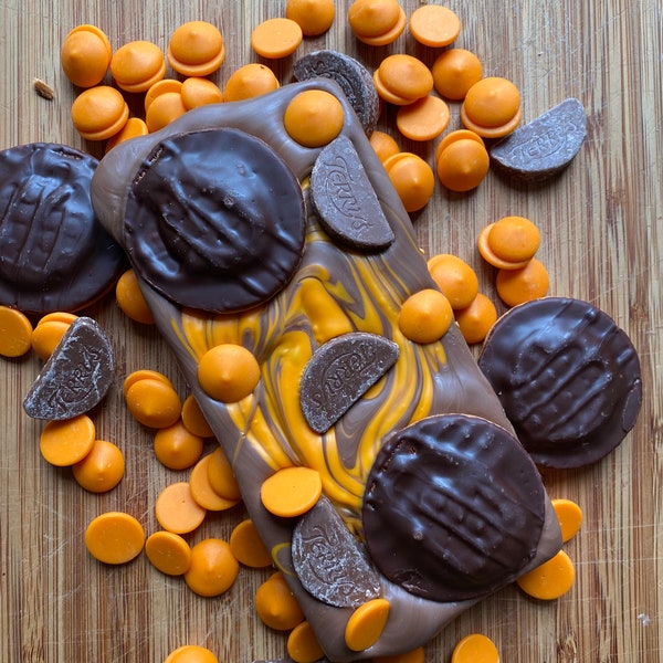 Outrageous Orange- Belgian milk chocolate orange, Jaffa cake, orange buttons and Terrys chocolate orange