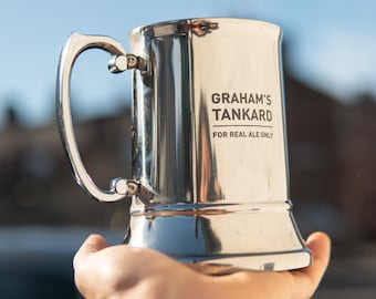 Personalised Stainless Steel Tankard - Beer Tankard - Best Man Gift - Wedding Present - Personalized Gift - Groomsmen Tankard - Christmas