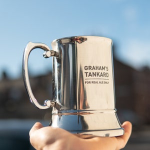 Personalised Stainless Steel Tankard - Beer Tankard - Best Man Gift - Wedding Present - Personalized Gift - Groomsmen Tankard - Christmas