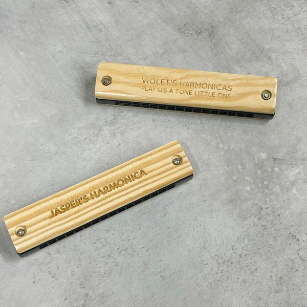 Harmonica en bois personnalisé | orgue à bouche personnalisé | Jouets pour musiciens | Instrument de musique | Cadeau personnalisé pour les enfants | Enfants