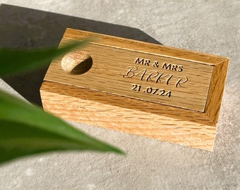 Personalised Wooden ring Boxes | Personalized Wooden Box for weddings | wooden box for rings | Solid oak Box