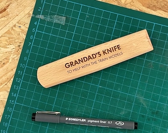 Personalised Wooden Knife | Gifts for Crafty people | Gifts for him | Gifts for Her | Wooden Craft Knife | Snap off Blade