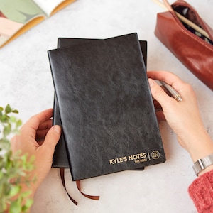 Personalized Leather A5 Notebook: Engraved Lettering Journal