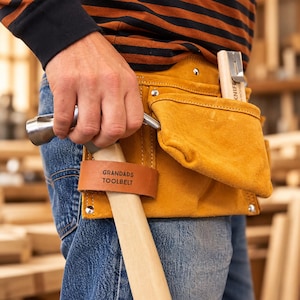 Ceinture porte-outils en cuir personnalisée, pochette à outils gravée à 11 poches, cadeau à faire soi-même pour papa ou charpentier