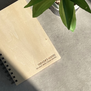 Personalised Wooden A5 Notebook | Lined Notebook | Gifts for School | Personalized Wooden Book