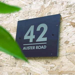 Personalised Smooth Slate House Sign | Natural Slate sign for walls | Outdoor house sign | Gifts for new home owners
