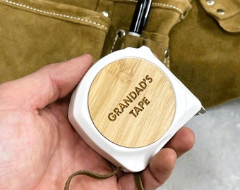 Personalised White Tape Measure | Personalized Wooden White Tape Measure | Personalised Tools for him | Gifts for him | Special gift for dad
