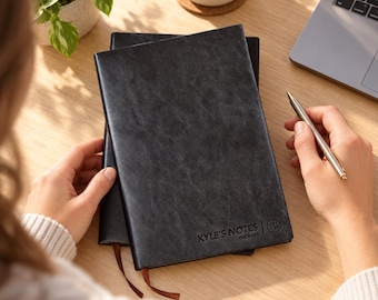 Personalised Leather A5 Lined Notebook: Engraved Journal | Personalised Leather notebook | Gifts for him | Gifts for her | christmas gifts