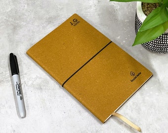 Personalised Recycled Leather Notebook | Gifts for schools | Company gifts | Recycled gifts for him and her | Stationary for the Schools
