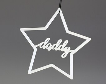 Personalised Acrylic Christmas Decorations - christmas babuble decoration - christmas tree decoration - star decoration - gifts for home