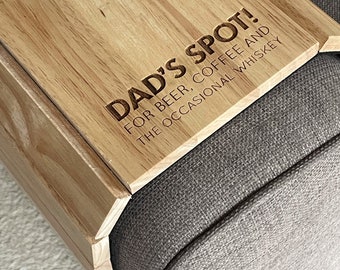 Bandeja de madera personalizada para sofá / Regalos para papá / Regalos para el hogar / Bandeja de madera / Artículos de regalo personalizados / Regalo de Navidad personalizado