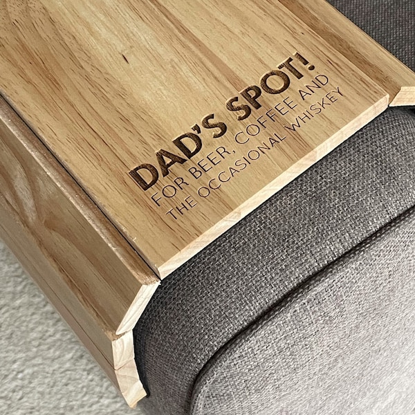Plateau de canapé en bois personnalisé - cadeaux pour papa - cadeaux pour la maison - plateau en bois - articles cadeaux personnalisés - cadeau de fête des pères -