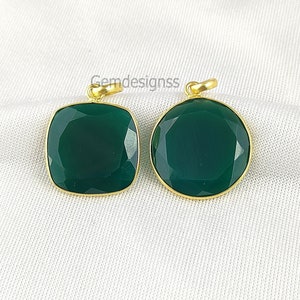 Natural Green Onyx Pendant - 925 Sterling Silver Pendant - Onyx Round Shape Pendant - Handmade Women Necklace Pendant - Selling Per Piece