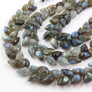 Blue Fire Labradorite Gemstone Beads - Labradorite Tear Drop Beads - Faceted Teardrop Briolette - Earrings Drop Beads - Selling Per Strand
