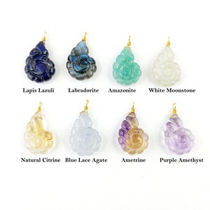 Newly Arrived Nautilus Shell Carved Gemstone Pendant - Gold Vermeil Wire Wrapped Pendants For Earring and Necklace - Selling Per Piece
