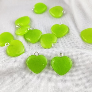 Bellissimo ciondolo a forma di cuore in quarzo verde, ciondolo in argento sterling 925, per creare gioielli con collane e orecchini, regalo per lei.