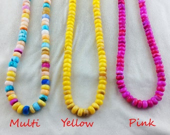 Opal Gemstone Roundelle Beaded Necklace, Gold Plated 18+2inche Fine Quality Opal Bead Necklace For Gift Someone, Selling Per Piece