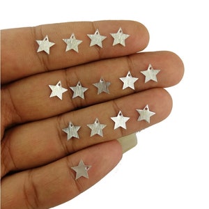 Metal Jewelry Findings 20 Piece Set of Brushed Gold Plated Tiny Star Charms Earring Finding