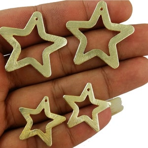 Metal Jewelry Findings 20 Piece Set of Brushed Gold Plated Tiny Star Charms Earring Finding