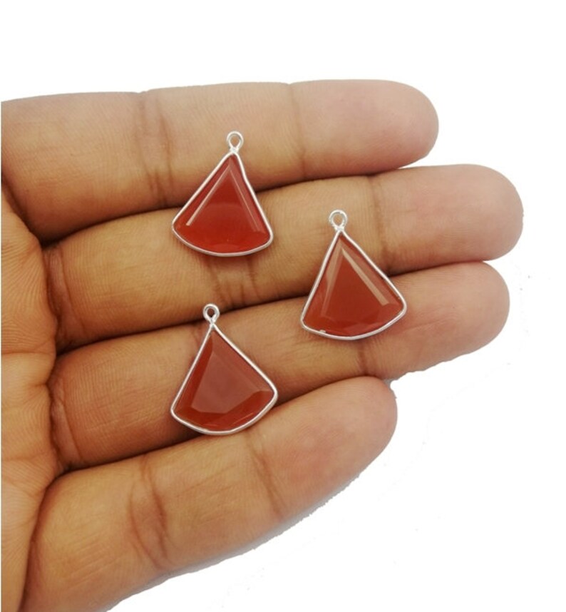 Selling Per Piece Carnelian 15mm Fan Shape Gold Bezel Pendant \u2013 Pendant For Jewelry \u2013 Earring Charms Pendant
