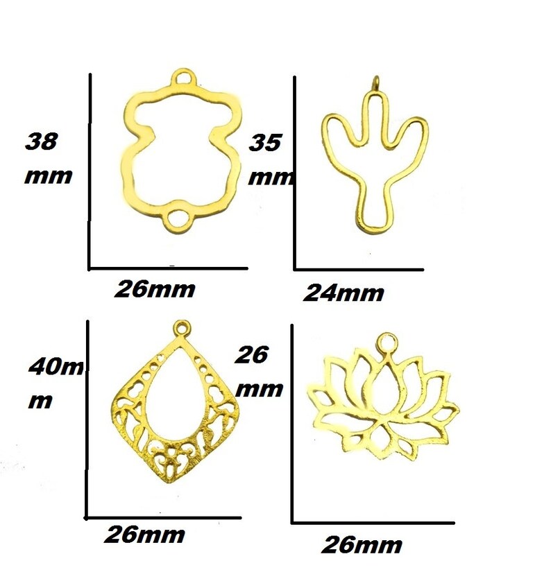 Jewelry Finding and Charms Earring Charms This Listing For Pack of 100 Piece New Design Gold Plated Charms Pendant Made to Order