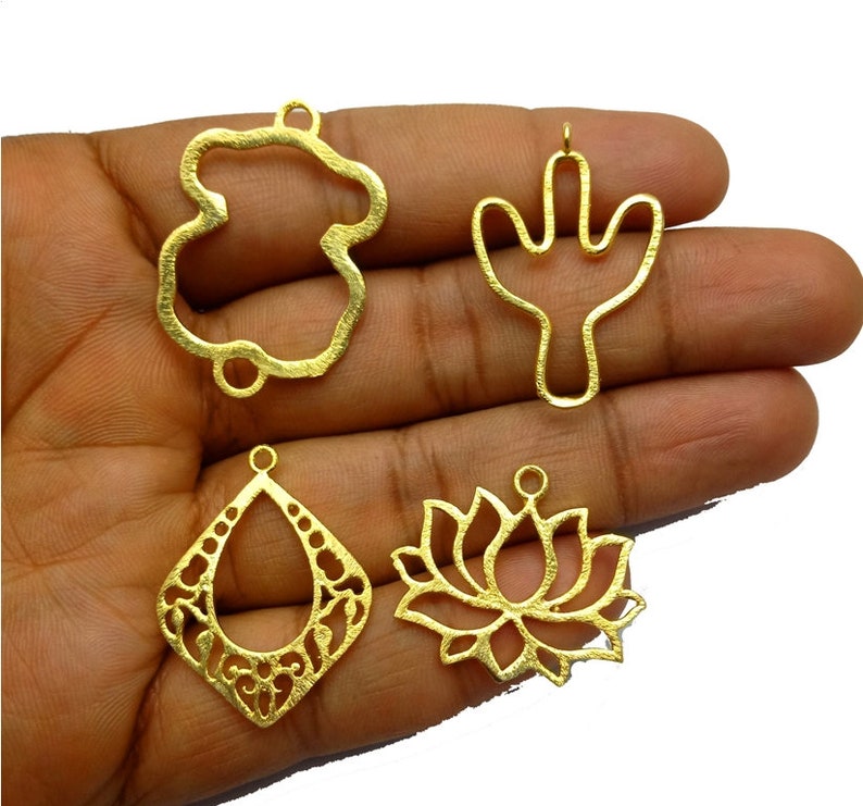 Jewelry Finding and Charms Earring Charms This Listing For Pack of 100 Piece New Design Gold Plated Charms Pendant Made to Order