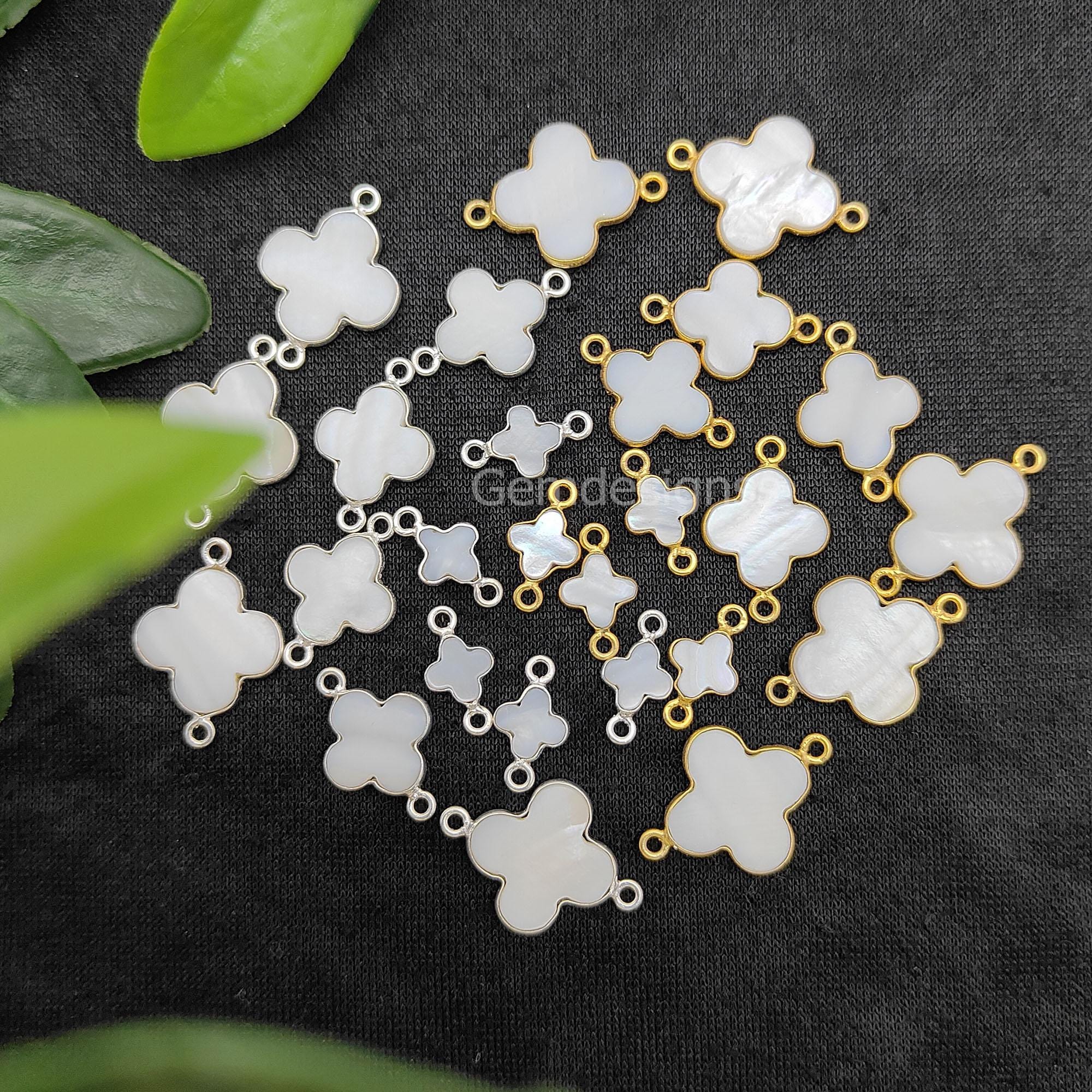 Mother of Pearl Clover Connector - Four Leaf Clover Connector