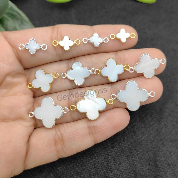 Mother of Pearl Clover Connector - Four Leaf Clover Connector