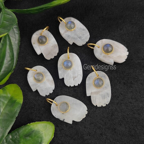 Hamsa & Moonstone Evil Eye Pendant Hamsa & Moonstone Evil Eye Pendant