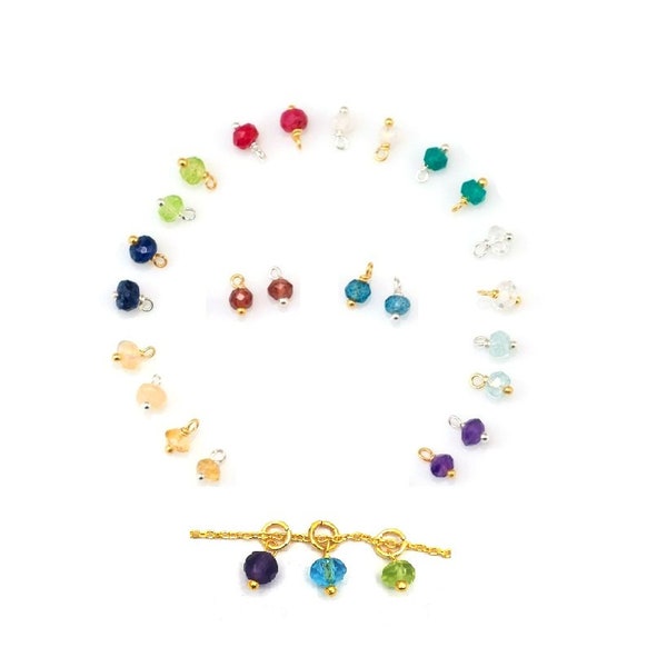 Tiny Gemstone Charm, Wire Wrapped Birthstone Charms, Earring Charms, Necklace Charms, Bracelet Charms, Jewellery Charms, Selling Per Piece