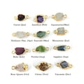 Birthstone Raw Gold Electroplated Edge Connector Charms, Birthstone Charms, Small Raw Gemstone Connector, Selling Per Piece product logo
