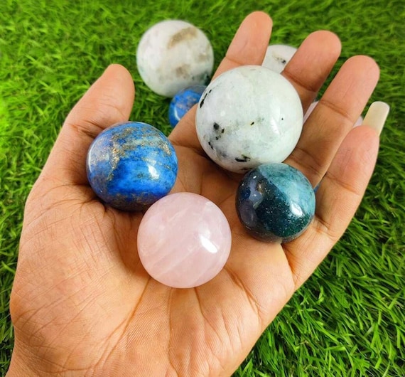 Crystal Spheres and Gemstone Balls Enhancing Healing, Divination, and Home Décor with Natural Gemstones" 30-35mm Gemstone size - Selling/pcs