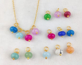 Gemstone 8mm Tiny Roundel Shape Gold Vermeil Bead Charms - Necklace Pendant For Jewelry Making - Bracelet Charms - Selling Per Piece
