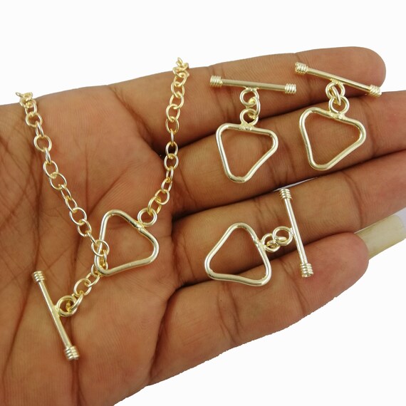 Lot De 10 Fermoirs à Bascule Ovales • Laiton Plaqué Or 18K • Avec Anneaux De Saut • Pour Bijoux