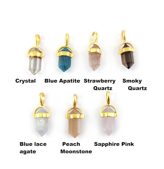 Dyed Rose Quartz Necklace with Pencil Cut Stone Gold-plated Sterling Silver Dyed Rose Quartz Necklace with Pencil Cut Stone Gold-plated Sterling Silver