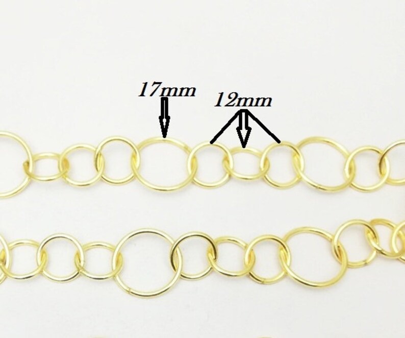 Jewelry Finding Chains Chunky Gold Plated Copper Round Circle Chains Necklace Chain Selling By Foot
