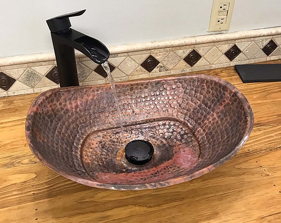 Organic Copper Bathroom Sink Rustic Industrial Vessel Bathtub Toilet Lavatory Basin Kitchen Remodel Wash Basin
