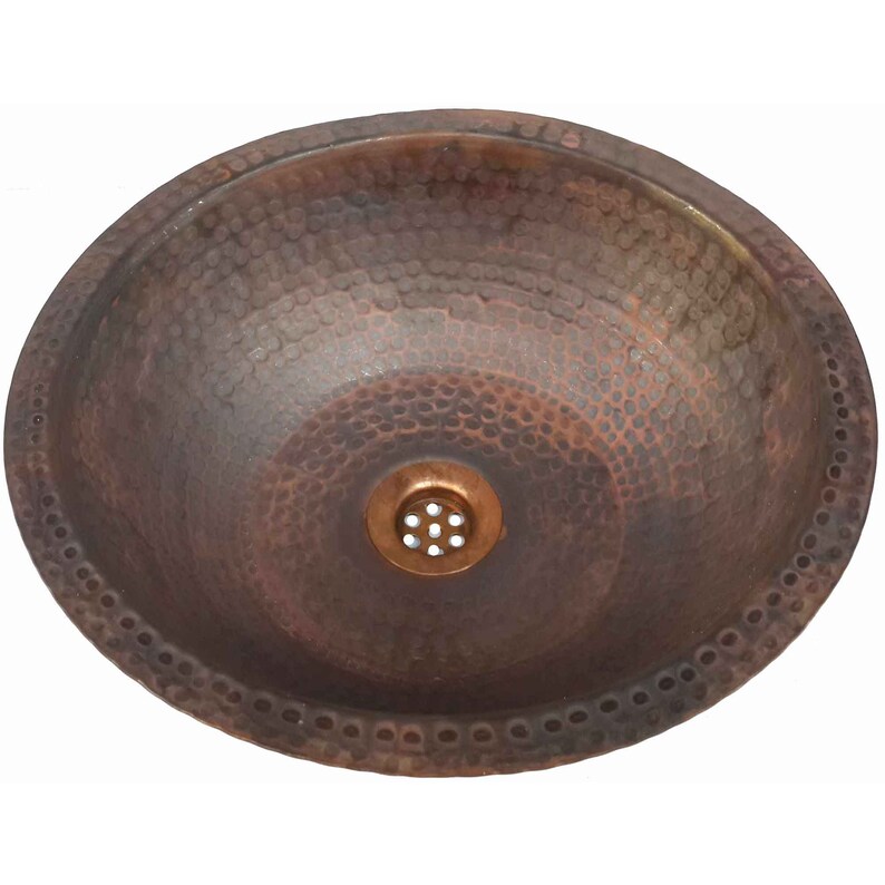 Rustic Copper Dome Vessel Overmount Drop In Bathroom Sink Renovation