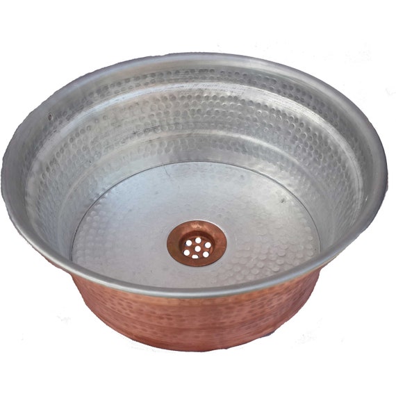 Copper Silver Vessel Bathroom Sink