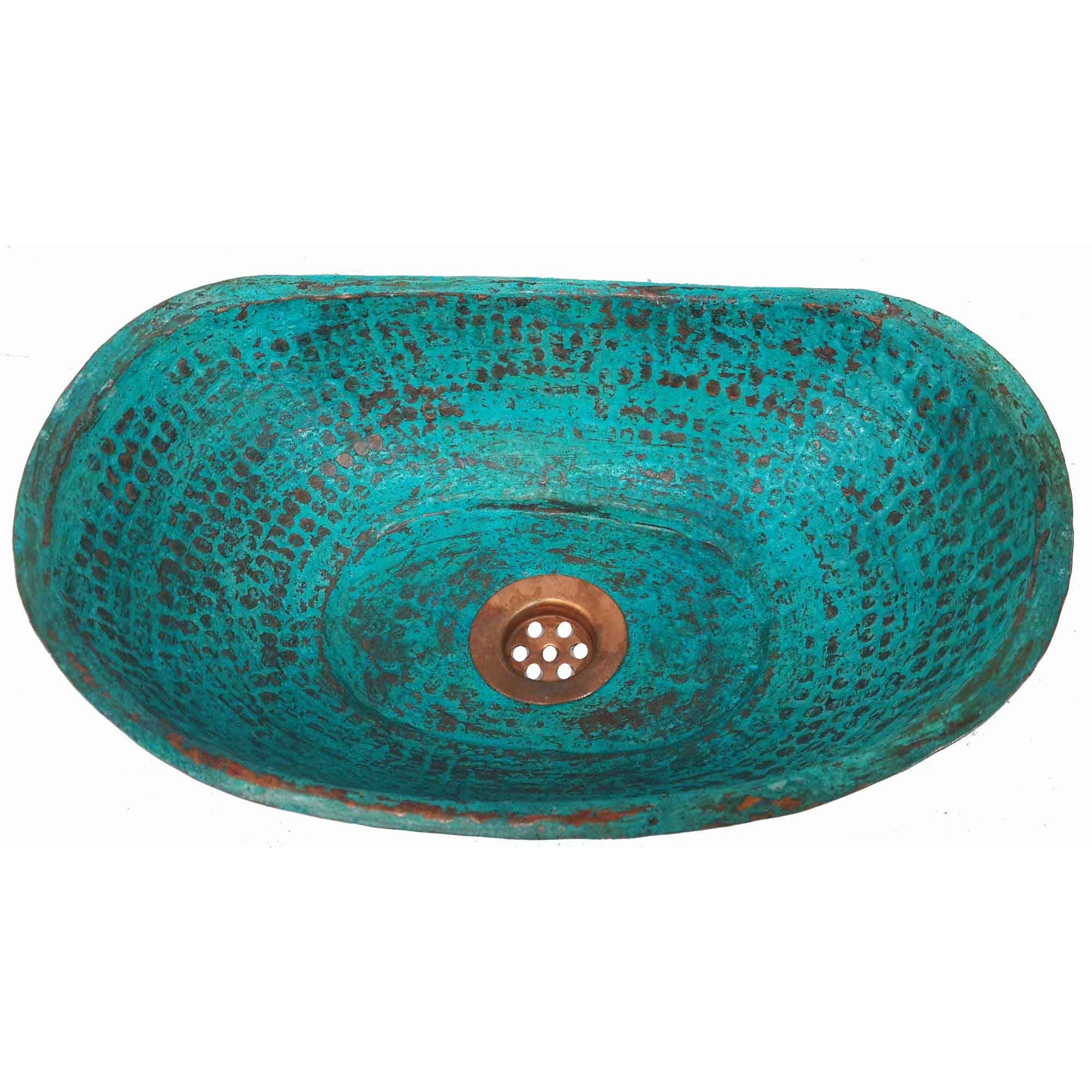 Mini Bathtub Copper Sink Verde Turquoise Green Patina Bathroom Etsy
